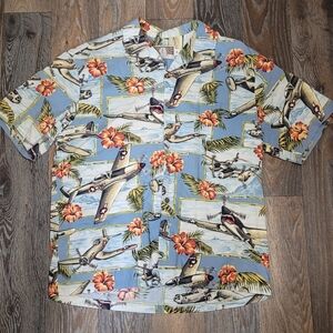 Vintage Kalaheo Mens Size Medium Hawaiian Shirt WW11 Print